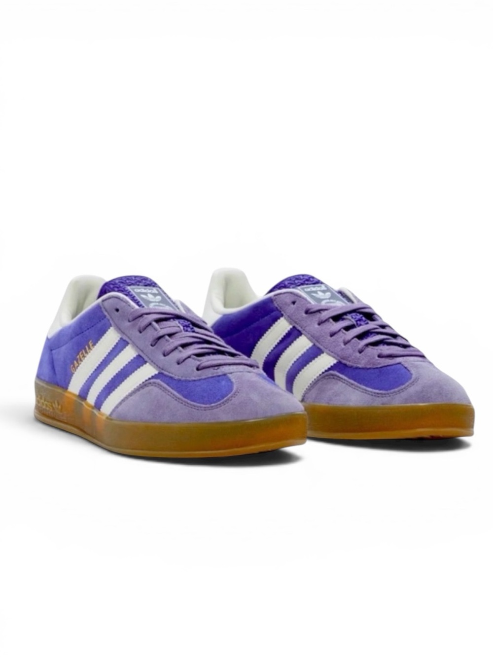 NIB adidas Gazelle Indoor Purple Suede Sneakers with White Stripes